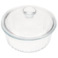thumbnail image 2 of 1 Set 1.6l Round Glass Casserole Dish With Lid Oven Safe, Casserole Bowls With Lids, Covered Casserole Dish With Lid, Baking Glass Dish With Lid For Kitchen, 2 of 9