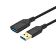 thumbnail image 1 of USB 3.0 Extension Cable 5FT, ROFAY USB A Male to Female Cord Extender Durable Braided High Data Transfer Compatible with Printer, USB Keyboard, Flash/Hard Drive, Black, 1 of 6