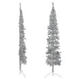 thumbnail image 2 of vidaXL Slim Artificial Half Christmas Tree with Stand Silver 210 cm, 2 of 5