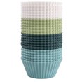thumbnail image 1 of Muffin Cup Morandi Color Round Egg Tart Steamed Egg Silicone Complementary Food Mold, 1 of 5