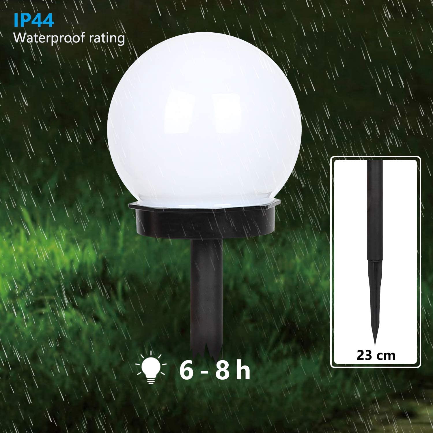 6-Pack YoreZcop Solar Pathway Lights – Brighter LED, Monocrystalline Panel, 800mAh Battery, 3 Height Options, IP65 Waterproof, Auto On/Off, Warm White, For Walkway & Garden