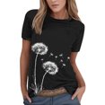 thumbnail image 1 of LUOGENLI T-shirts pour Femme pour Femmes Femmes Été Décontracté Mode Col Rond Manches Courtes T-Shirt à Imprimé Floral Haut T-shirts pour Femmes T-Shirt Graphique Saint-Valentin Blanc G, 1 of 4