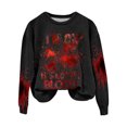 thumbnail image 1 of Rbaofujie Chandail à Capuchon Halloween Mode Femmes Décontracté Manches Longues Col Rond Imprimé Chandail pour Dames Hauts Blouse Noir Chandails pour Femmes Hauts, 1 of 3