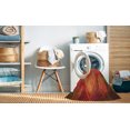 thumbnail image 2 of Ahgly Tapis de Zone Carré Transitionnel Néon Orange Lavable en Machine, 5 Pieds Carré, 2 of 7