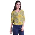 thumbnail image 2 of Moomaya Printed Keyhole Neck Ring Top Casual 3/4th Sleeve Tees Tank Tunic Top, 2 of 5