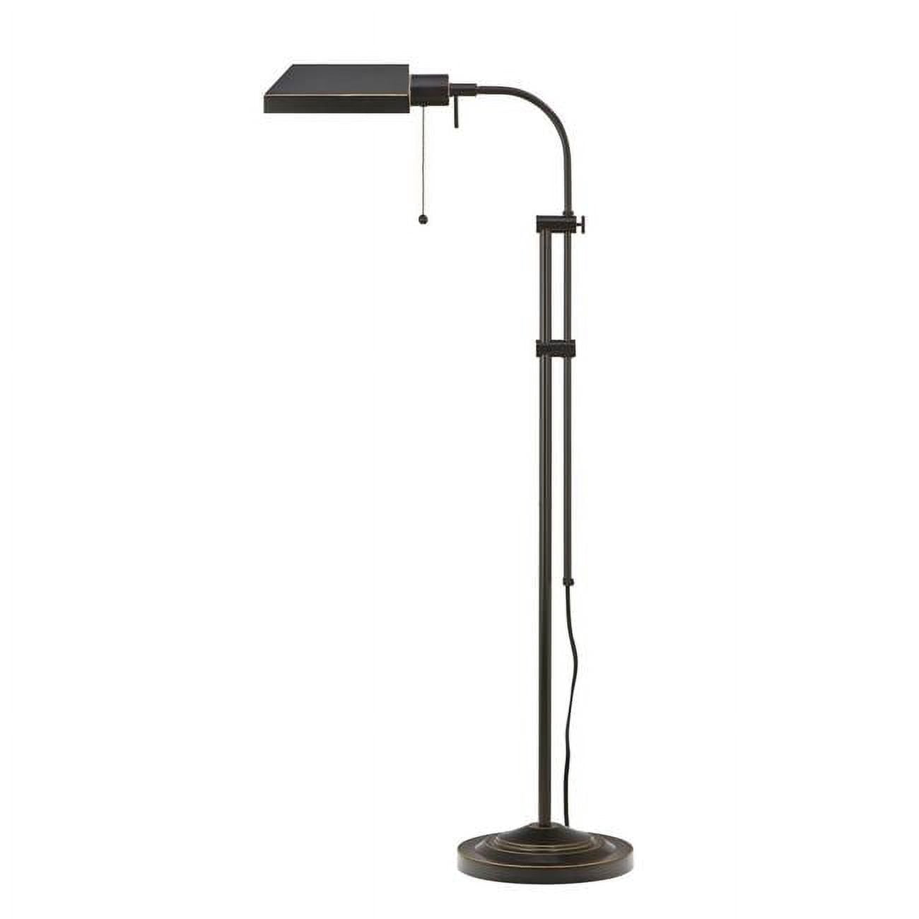 Benjara BM225081 Metal Rectangular Floor Lamp with Adjustable Pole, Black