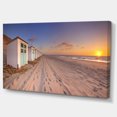 thumbnail image 2 of Row of Beach Huts at Sunset - Modern Landscape Canvas Art, 2 of 4