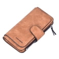 thumbnail image 1 of Ohufall Frosted Leather Womens Long Wallet Zipper Coin Purse ID Window Card Holder Organizer, 1 of 5