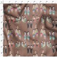 thumbnail image 4 of Soimoi Brown Rayon Crepe Fabric Mirror Theme Human Figure Print Sewing Fabric Yard 46 Inch Wide, 4 of 5