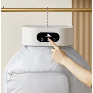 Séchoir à linge portable, sécheuse portable pour dortoir d'appartement et RV, pliable mini laveuse et sécheuse avec sac de séchage, deux modes de chauffage, fonction de réglage du temps et lumière violette