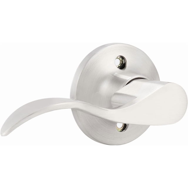Poignée de Porte en Nickel Satiné Intérieur Levier de Porte de Passage en Nickel Brossé pour Hall et Garde-Robe Ensemble de Serrure de Porte Sans Clé Réversible pour Portes Côté Gauche Droit Levier Poignée Ensemble