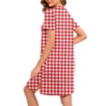 thumbnail image 3 of Peignoirs à Fermeture Éclair pour Femmes, Robe de Chambre Légère à Carreaux à Manches Courtes Longueur Genou avec Poches, Robe de Nuit m, 3 of 6