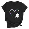 thumbnail image 1 of Meichang T-Shirt de la Saint-Valentin pour Femmes, Tee-Shirt Graphique Cœur d'Amour, Manches Courtes, Décontracté, Coupe Ample, Col Rond, 1 of 4