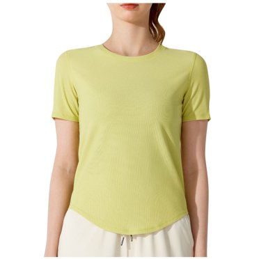 Dealovy Womens Workout Tops Short Sleeve Activewear Athletic Shirts Yoga Gym Crewneck Quick Dry T Shirts