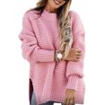 thumbnail image 1 of Innerwin Chandail d'Hiver Chaud pour Femmes, Loungewear, Col Roulé Mi-Haut, Ample, Rose m, 1 of 2