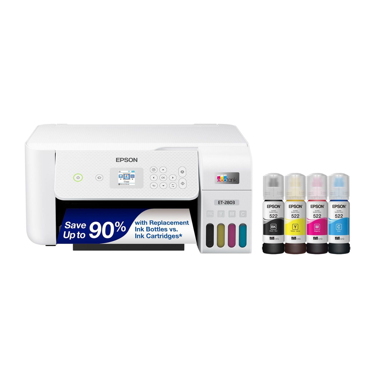 Epson EcoTank ET-2803 Wireless Color All-in-One Cartridge-Free Supertank Printer with Scan and Copy