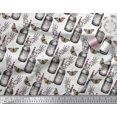 thumbnail image 2 of Soimoi Tissu Satin Modal Blanc Insecte, Lavande & Vintage Imprimé par Yard 42 Pouces de Large, 2 of 3