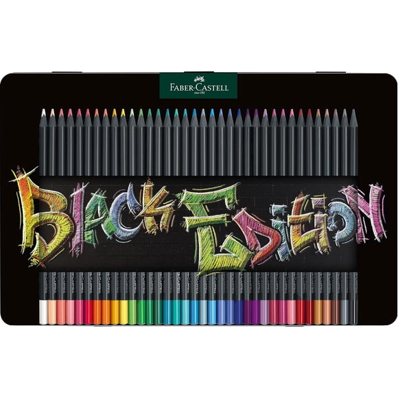 Faber-Castell Crayons à Colorier - Édition Noire - Boîte de 36
