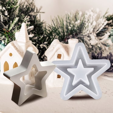 Staron Moules en Résine de Silicone de Noël Moules Étoile 3D, Moule en Résine de Coulée Époxy en Silicone pour Décoration d'Arbre de Noël Bricolage Ornement
