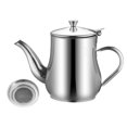 thumbnail image 1 of Stainless Steel Oil Can Multifunction Leakproof Heat Resistance Oil Bottle Vinegar Pot for Kitchen 24oz (with Filter), 1 of 10