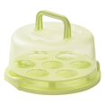 thumbnail image 2 of Oleegame 1 Pce Rouleau de Papier d'Aluminium Récipient à Gâteau Couvercle en Plastique Support de Cupcake Portable Rond Deux Bases pour Biscuits Fruits Etc, 2 of 9