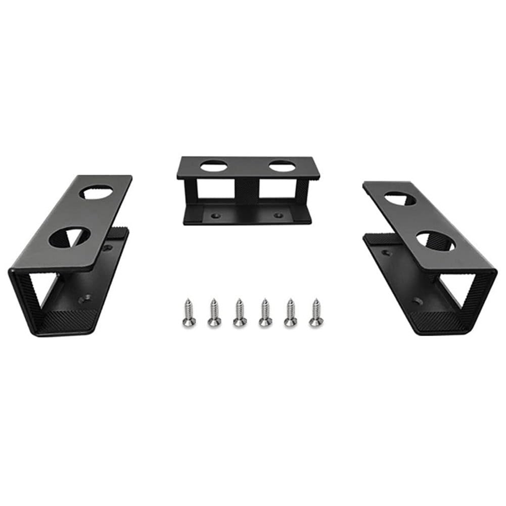 BUYISI Support Durable pour Ordinateur Portable, Support sous le Bureau avec Vis, 3 Pcs, Étagère de Rangement en Aluminium pour Ordinateur, Ruban Double Face, Noir