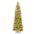 thumbnail image 1 of Gymax 9 FT Pre-Lit Artificial Christmas Tree Snow Flocked Hinged Xmas Tree, 1 of 10