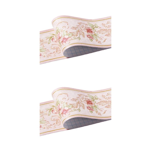 Baohd Exquisite Workmanship PVC Waterproof Waist Line For Wall Retro Fashion And Easy pink garden 2Set