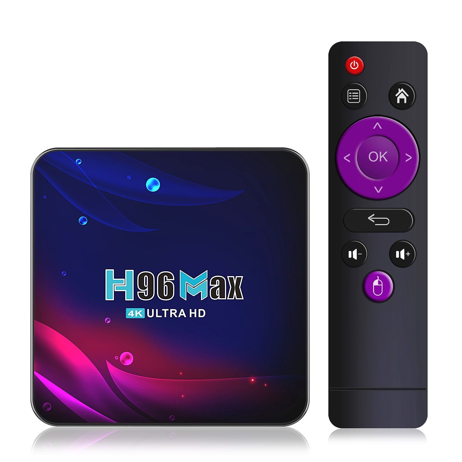 H96 Max V11 Android 11.0 TV Box with RK3318 Quad-Core CPU, 4GB RAM + 64GB ROM, 2.4G/5G Dual-Band WiFi, Bluetooth 4.0, 100M Ethernet, 4K UHD Media Player, US Plug (100-240V) – Transform Your TV into a