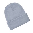 thumbnail image 1 of Pisexur Baby Hats Solid Color Ribbed Knit Beanie Hats Fashion Fall Winter Warm Soft Skull Caps for Age 0-3 Years, 1 of 2