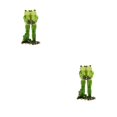 thumbnail image 2 of VONKY Home Decor Accent Handmade Frog Figurine Green Unique Style Home Decoration Couple Frog A 2Set, 2 of 6