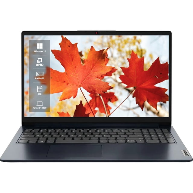 Lenovo IdeaPad 1 15.6 Pouces FHD Portable, AMD Ryzen 3 7320U, AMD Radeon Graphics, 4 Go LPDDR5 RAM, 1 To SSD, HDMI, Windows 11 Famille, WIFI 6, Dolby Audio, Copilote, Bleu Abyssal