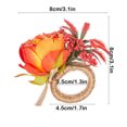 thumbnail image 3 of TIMIFIS Napkin Rings, 2Pcs Valentine's Day Artificial Rose Napkin Rings Faux Rose Napkin Holders Alloy Wedding Napkin Rings Romantic Dinner Tables Decor for Anniversary Dining Table, 3 of 6