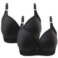 thumbnail image 1 of SDNall 2PCS Womans Fashion Plus Size Wire Free Comfortable Push Up Hollow Out Bra Underwear, 1 of 9
