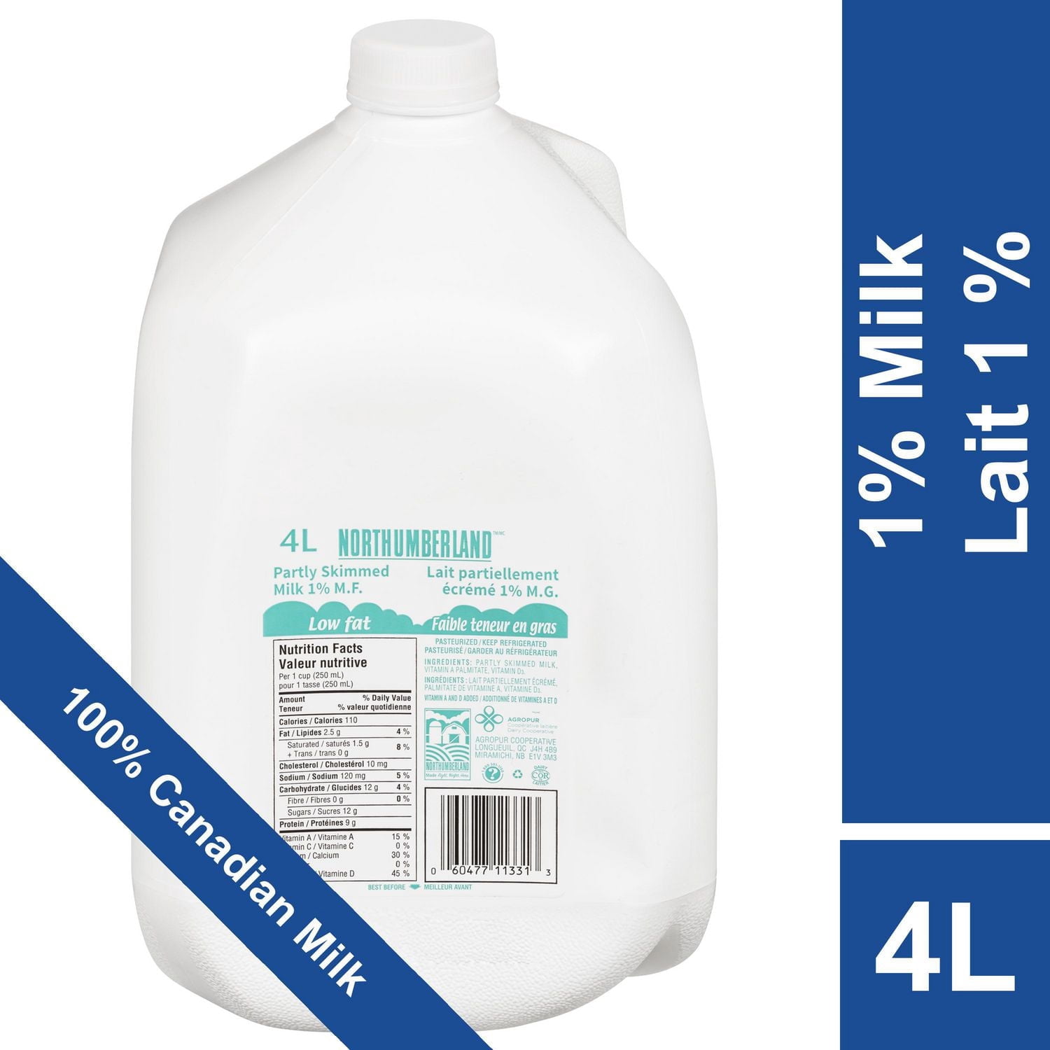 Northumberland Lait Partiellement Écrémé 1 %