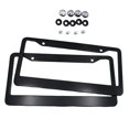 thumbnail image 1 of Miulika 2Pcs Black Stainless Steel Metal License Plate Frame Tag Cover Screw Caps US, 1 of 9