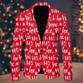 thumbnail image 4 of Men Christmas Snowflake Santa Prom Jackets for Men Printed Pocket Lapel Button Tuxedo Suit Jacket Suit, 4 of 5