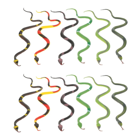 CIMAXIC Jouets de Simulation de Serpent 12 Pcs Jouets de Serpent en Caoutchouc Faux Serpent Jouets de Farce de Fête Modèles de Serpents Artificiels, 9.84"X3.15"X0.39 Pouces