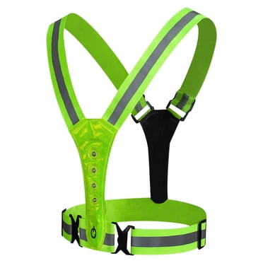 PVCS Gilet de Course Réfléchissant à DEL avec Lumières de Sécurité Haute Visibilité, Équipement Réfléchissant Rechargeable par USB
