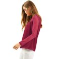 thumbnail image 4 of INSPIRE CHIC Haut à Manches Longues en Mousseline à Col Rond en Dentelle Florale pour Femme, 4 of 6