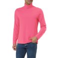 thumbnail image 4 of INSPIRE CHIC Chandails pour Hommes, Chandail à Col Roulé, Manches Longues, Extensible, Coupe Ajustée, Hauts 46 Fuchsia, 4 of 7