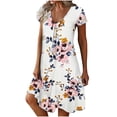 thumbnail image 1 of jovati Robe d'Été pour Femmes Aguichant Mode Femmes Décontractée Aguichant à Col en V Imprimée Robe d'Été à Manches Courtes Robe d'Été pour Femmes avec Manches Robe d'Été avec Manches pour Femmes, 1 of 2