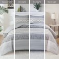 thumbnail image 4 of Boho King Comforter Bedding Sets, Gray and Cream Farmhouse Comforter Set , Mid Century Modern Bedding ,Cotton Top , 3-Pieces Including Matching Pillow Shams (104x90 Inches), 4 of 15