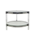 thumbnail image 1 of Funke Side Table in Silver with tempered glass, acrylic, and steel, 1 of 3