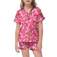 thumbnail image 1 of Ensemble de Pyjama pour Petit Garçon, Imprimé Nœud Papillon, Pyjama à Boutons pour Filles, Ensemble de Pyjamas, Tenue de Nuit, Pyjamas pour Filles, Taille 6T, 1 of 4