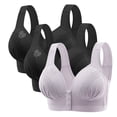 thumbnail image 1 of FAIWAD 3Pc Wireless Bras for Women Plus Size Full Coverage Front Closure Bralettes No Underwire Breathable Everyday Bra, 1 of 9
