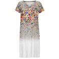 thumbnail image 4 of SMihono Robe d'Été Boho pour Femmes Grande Taille Robes à Manches Courtes Mode Fleurs Imprimées Robe d'Été Col en V Longueur Genou, 4 of 5