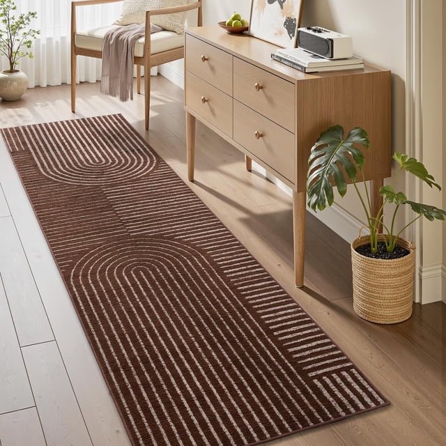 Boho Area Rug x Machine Washable Rugs for Living Room Non Slip Soft Carpet Geometric Jacquard Textu Carpet for Bedroom Dining Room Nursery Office Living Room Rug -