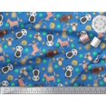 thumbnail image 2 of Soimoi Poly Georgette Fabric Floral & Cute Animals Cartoon Fabric Prints by Yard 42 Inch Wide, 2 of 3