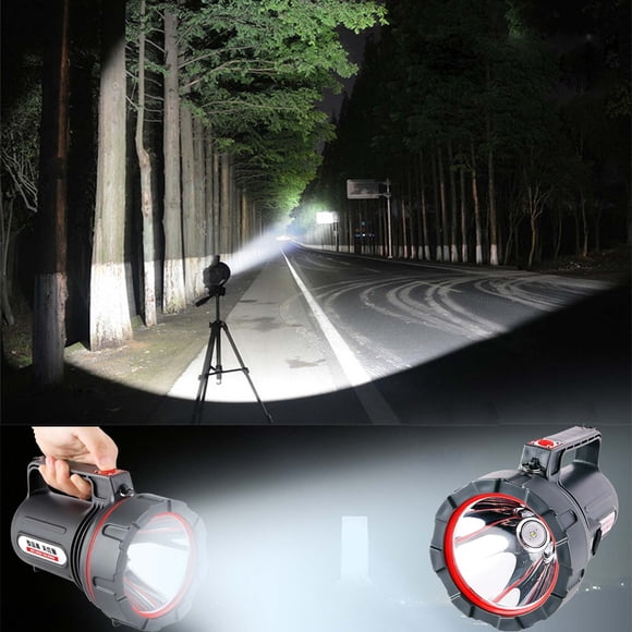 Waterproof Long-Range LED Searchlight with 500m Beam, IP66 Rated, Rechargeable Battery & Shoulder Strap for Outdoor Emergency and Night Operations